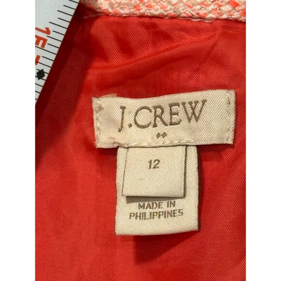 J. Crew womens Romantic Chic dress Size 12 Orange/white/Pink  pockets Sleeveless - Picture 6 of 12
